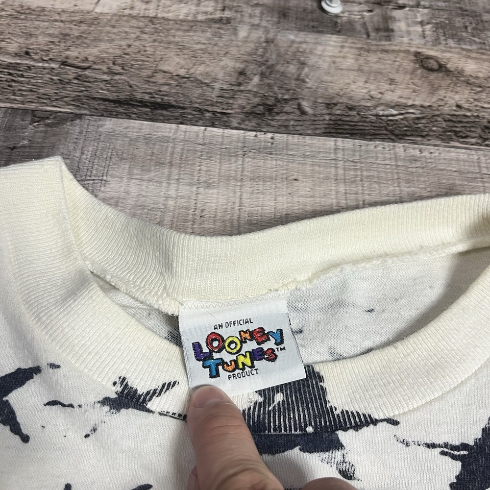 Tweety Shirt One Size Fits Most White Aop Vintage 90s American Pride USA - Picture 4 of 16